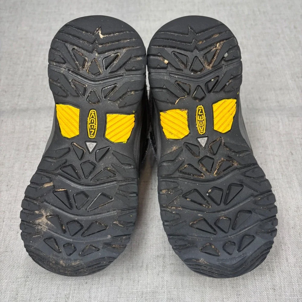 Keen Kootenay III Boots Gray Leather Waterproof Insulated‎ Hiking Kids Size 12